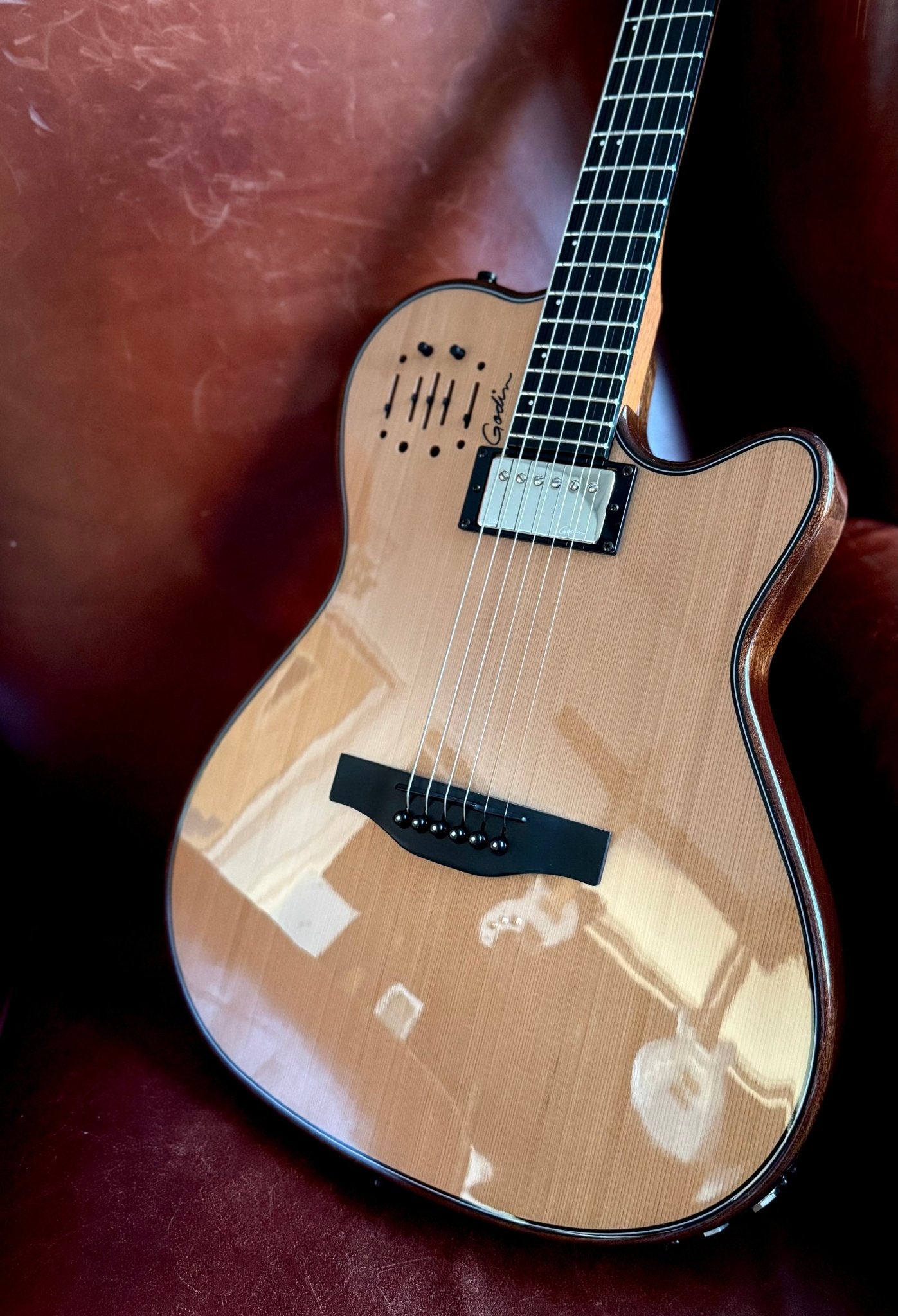 Godin A6 Ultra Deluxe Electic / Electro Acoustic Hybrid Guitar - Richards Guitars Of Stratford Upon Avon