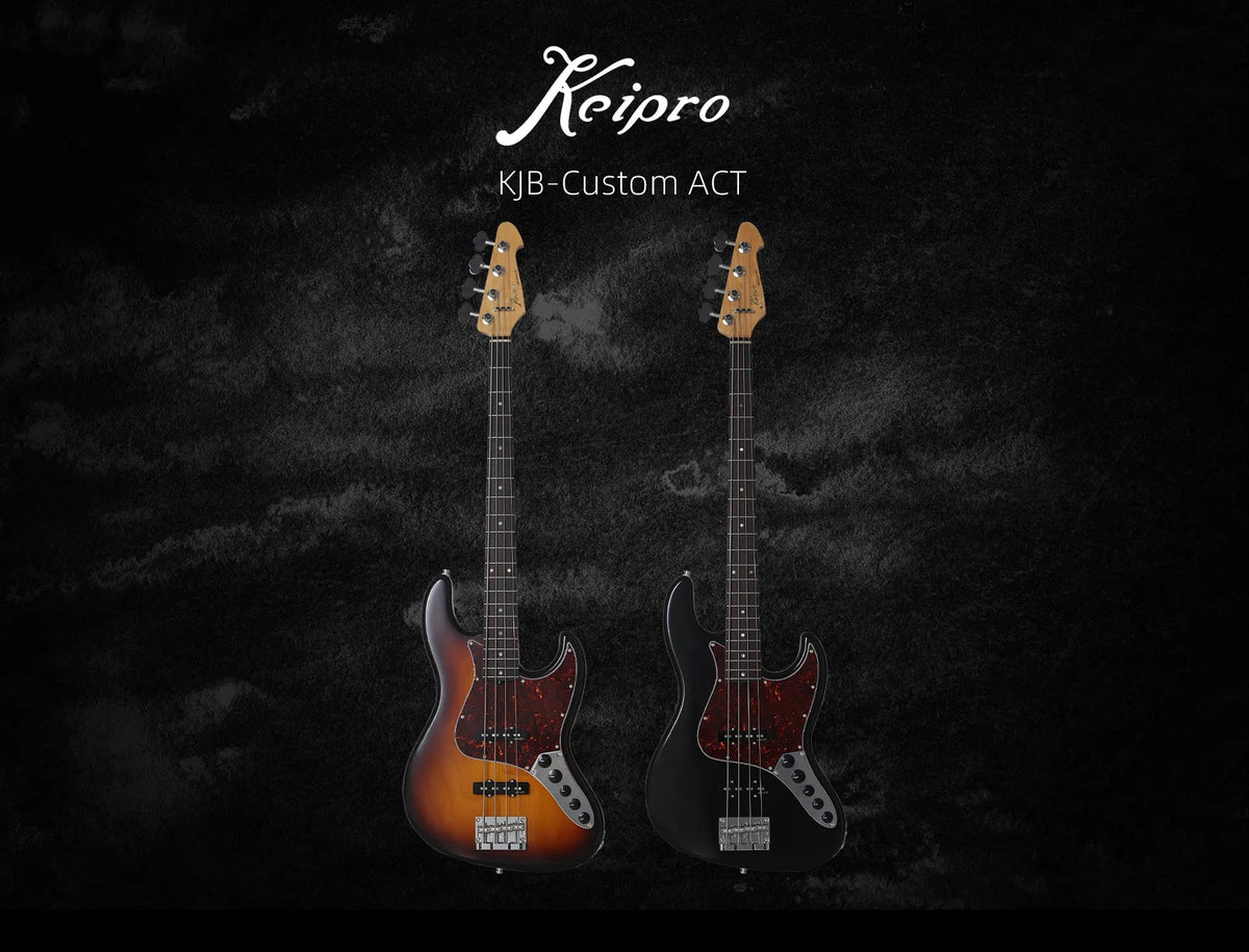 Keipro KJB Custom-R Act BK Bass Guitar - Richards Guitars Of Stratford Upon Avon