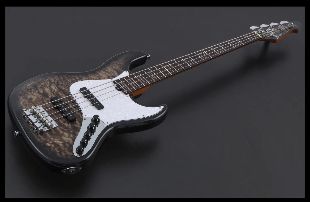 Keipro KJB-Deluxe Pro Q-R Act HTBK Bass Guitar - Richards Guitars Of Stratford Upon Avon