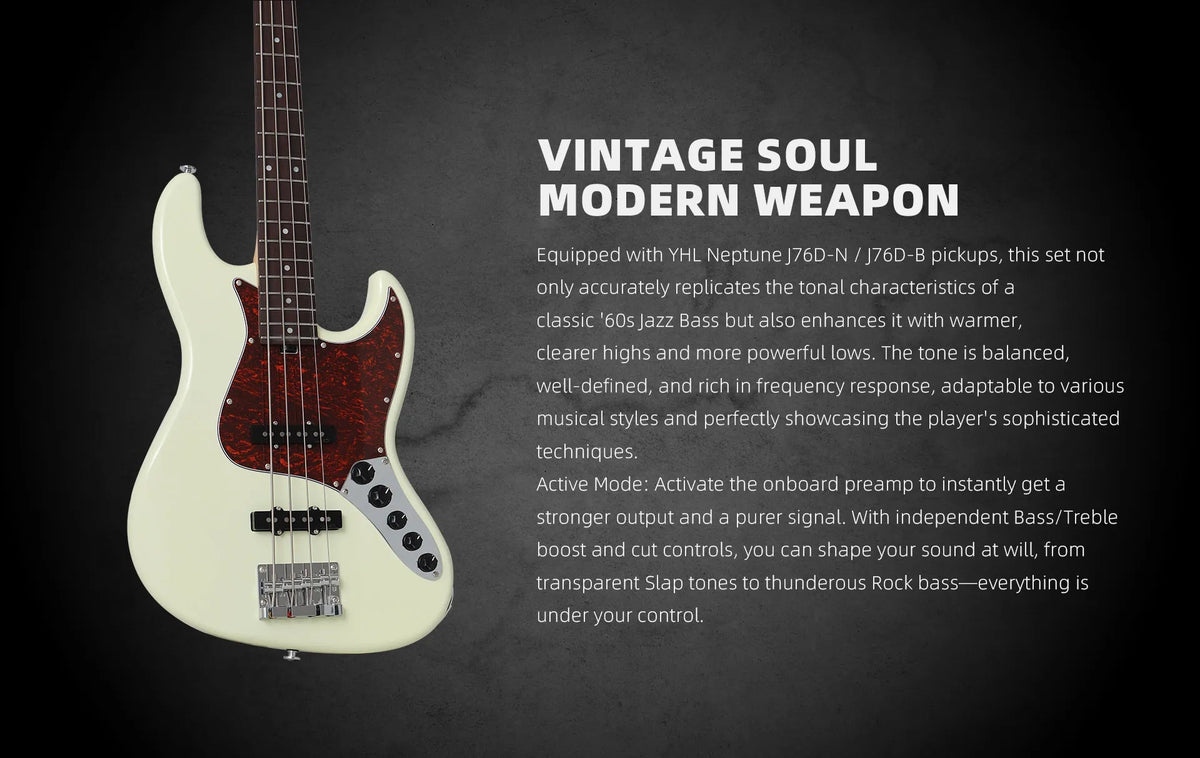 Keipro KJB-Standard-R Act OW Bass Guitar - Richards Guitars Of Stratford Upon Avon