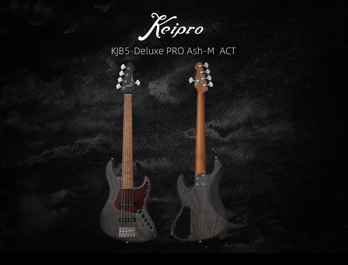 Keipro KJB5-Deluxe Pro Ash-M-Act Bass Guitar - Richards Guitars Of Stratford Upon Avon