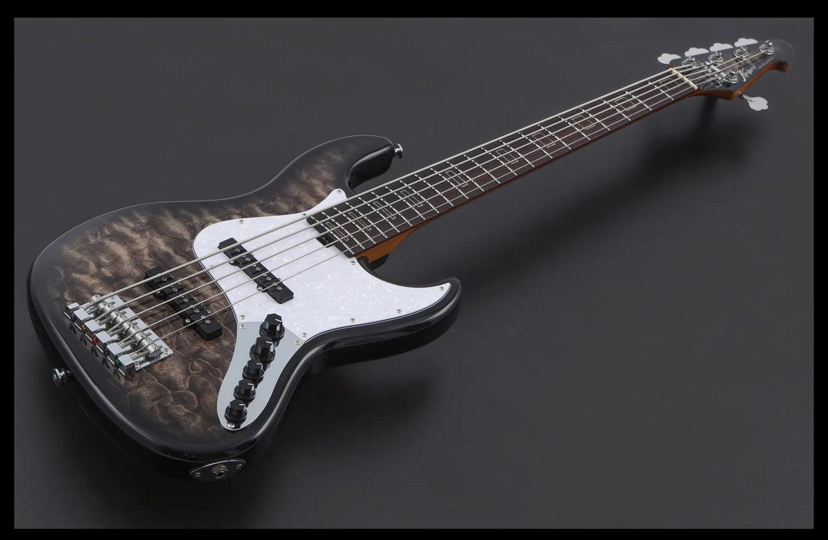 Keipro KJB5-Deluxe Pro Q-R Act HTBK Bass Guitar - Richards Guitars Of Stratford Upon Avon