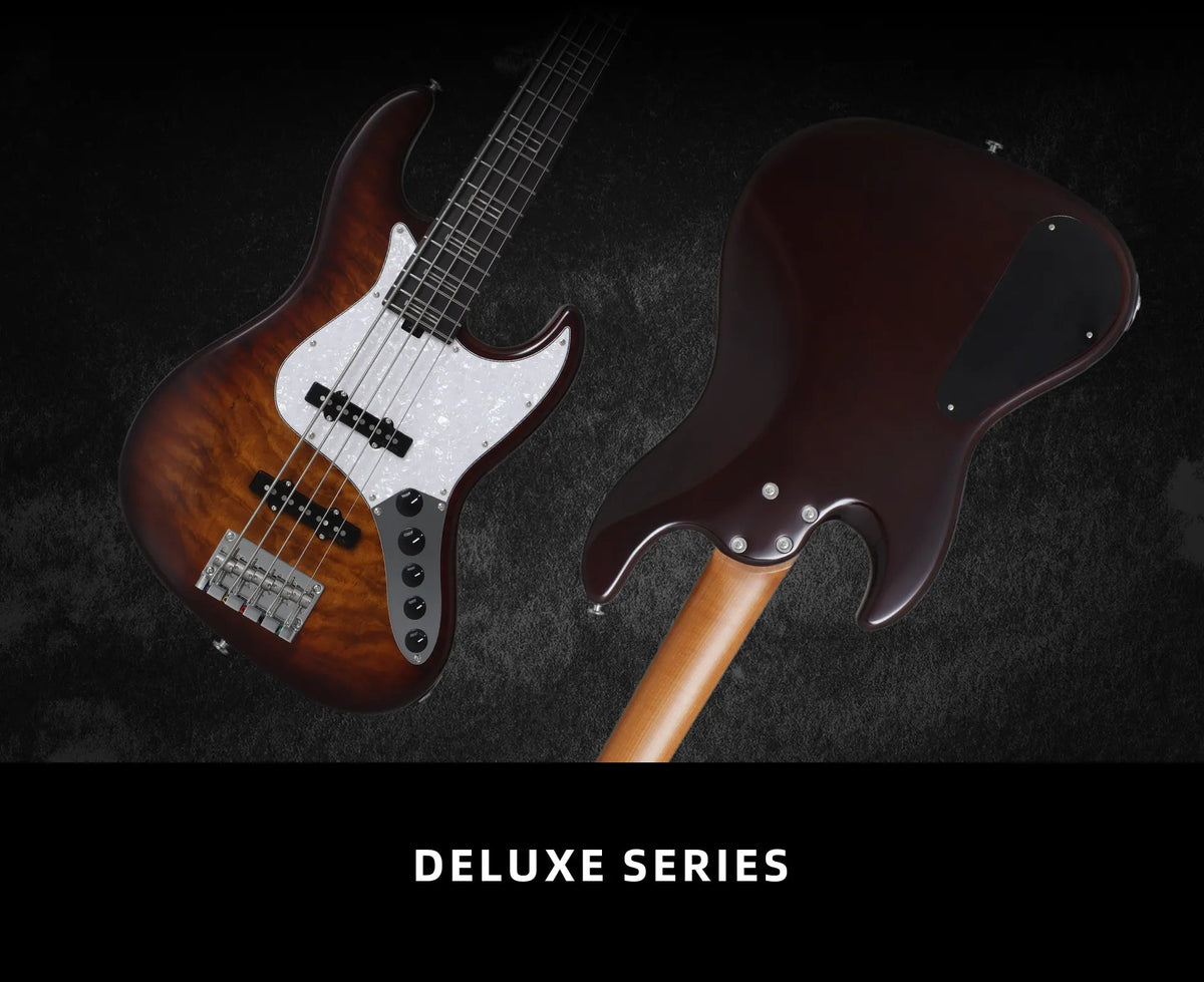 Keipro KJB5-Deluxe Pro Q-R Act HTSB Bass Guitar - Richards Guitars Of Stratford Upon Avon