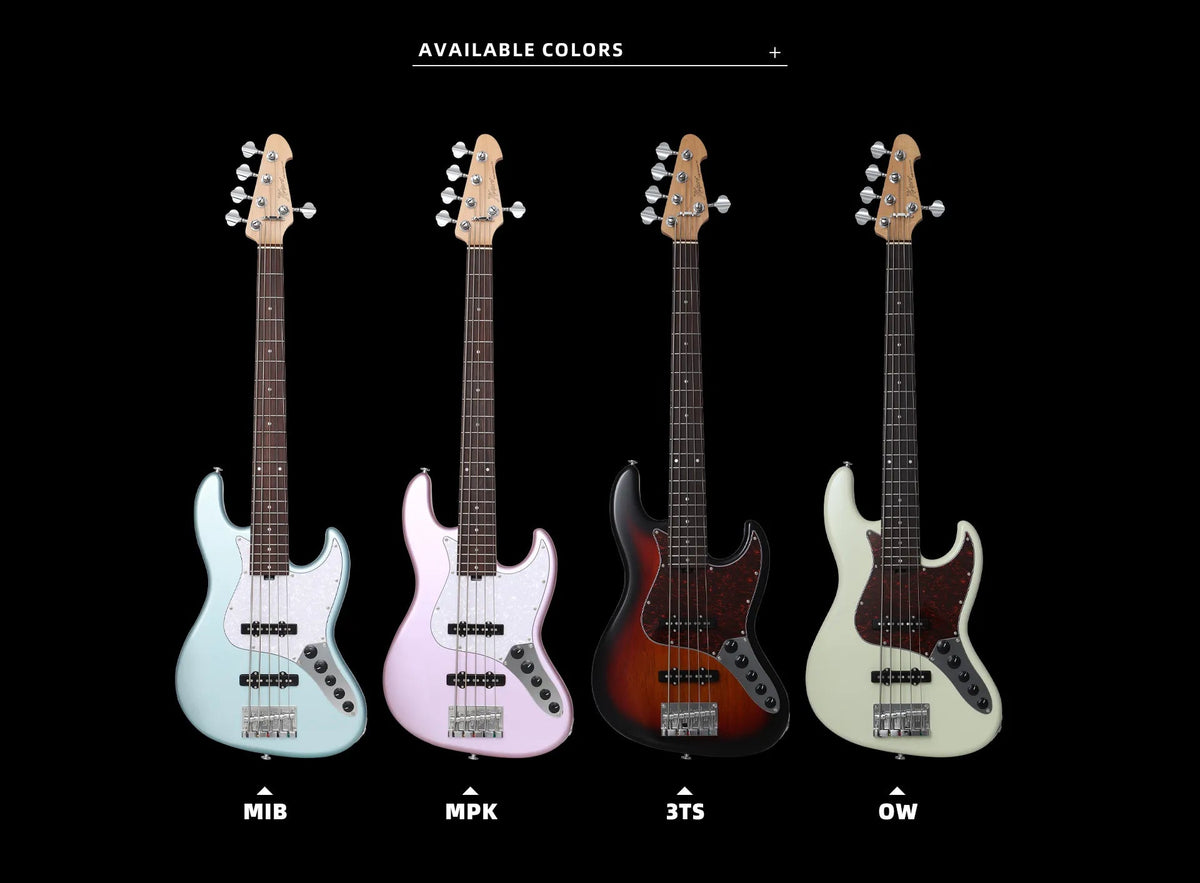 Keipro KJB5-Standard-R Act OW Bass Guitar - Richards Guitars Of Stratford Upon Avon