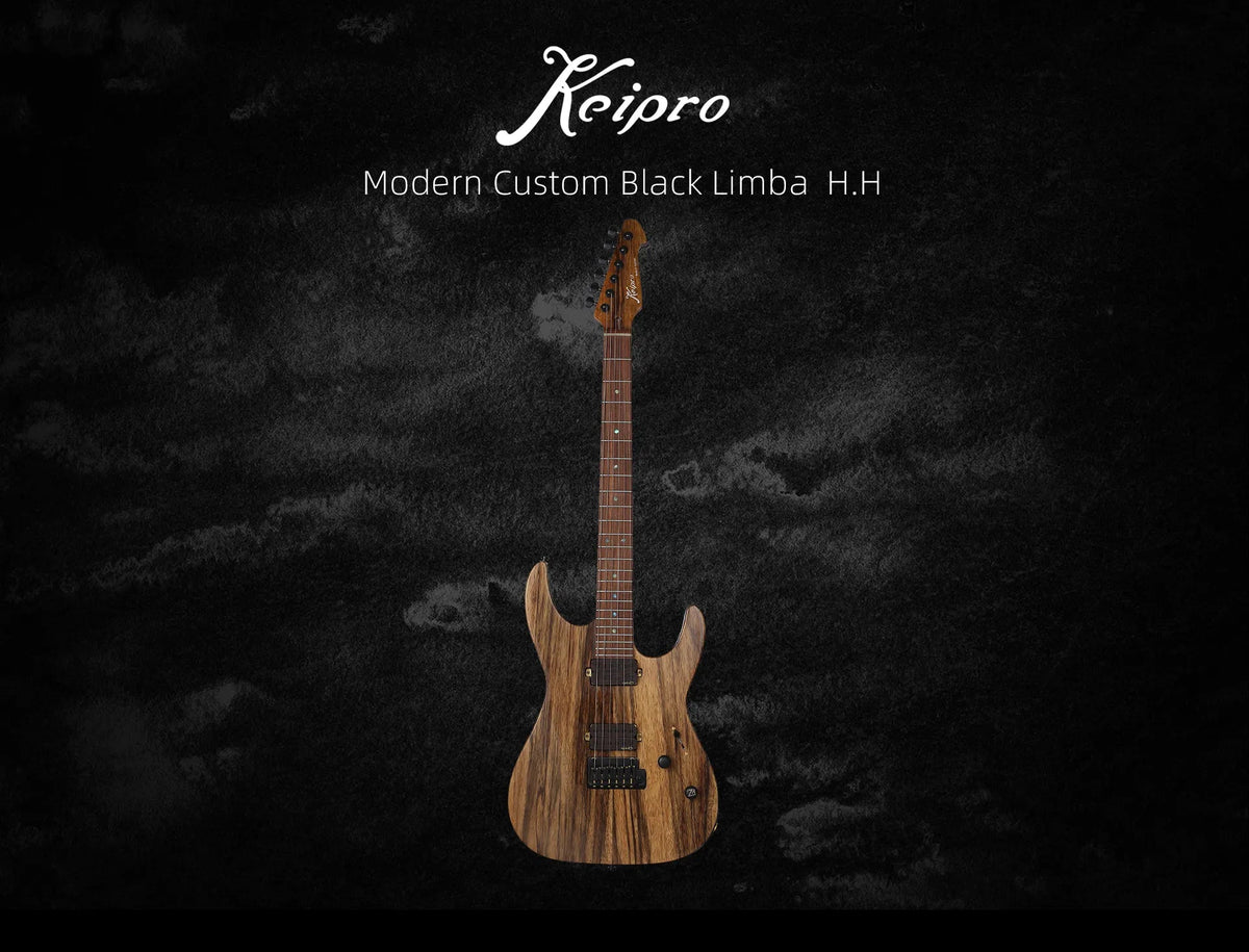 Keipro Modern Custom Black Limba H.H Electric Guitar - Richards Guitars Of Stratford Upon Avon