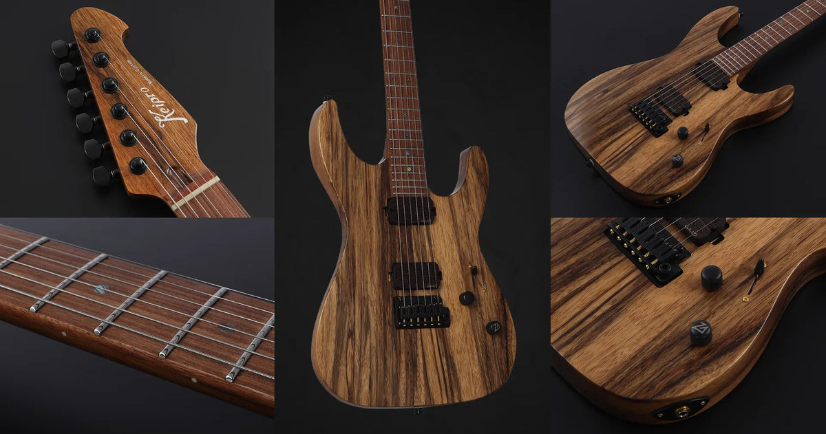 Keipro Modern Custom Black Limba H.H Electric Guitar - Richards Guitars Of Stratford Upon Avon
