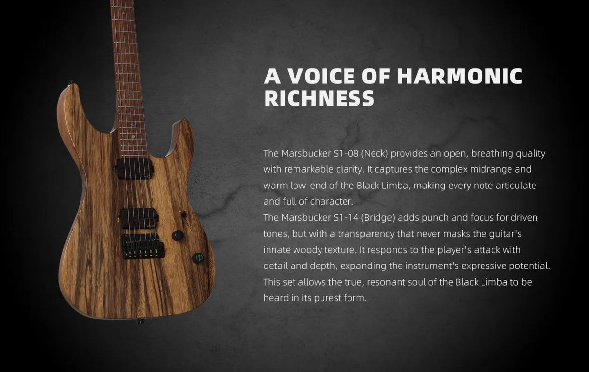 Keipro Modern Custom Black Limba H.H Electric Guitar - Richards Guitars Of Stratford Upon Avon