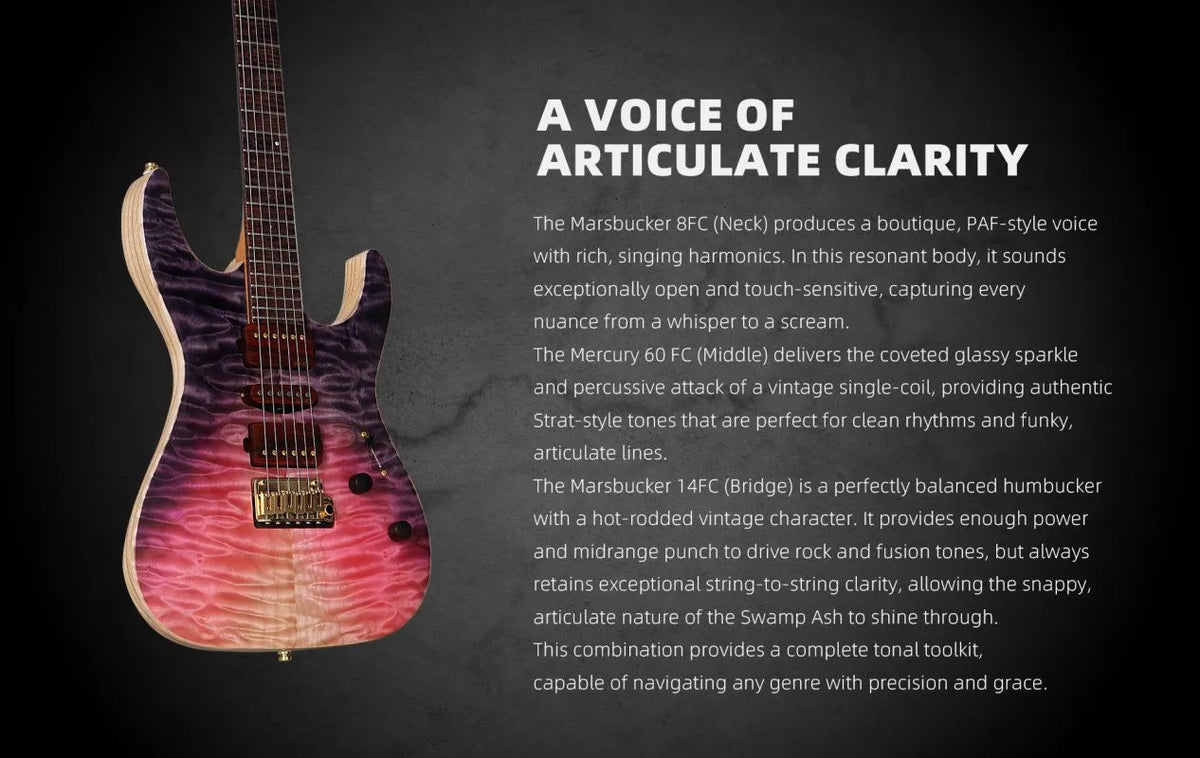 Keipro Modern Custom Premium Q-F H.S.H Electric Guitar - Richards Guitars Of Stratford Upon Avon