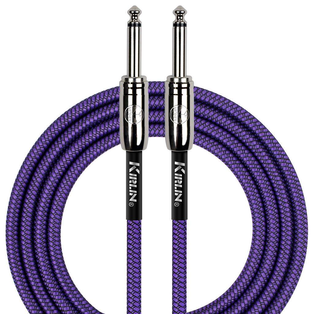 Kirlin Fabric 10' Straight Purple Guitar Cable - Richards Guitars Of Stratford Upon Avon