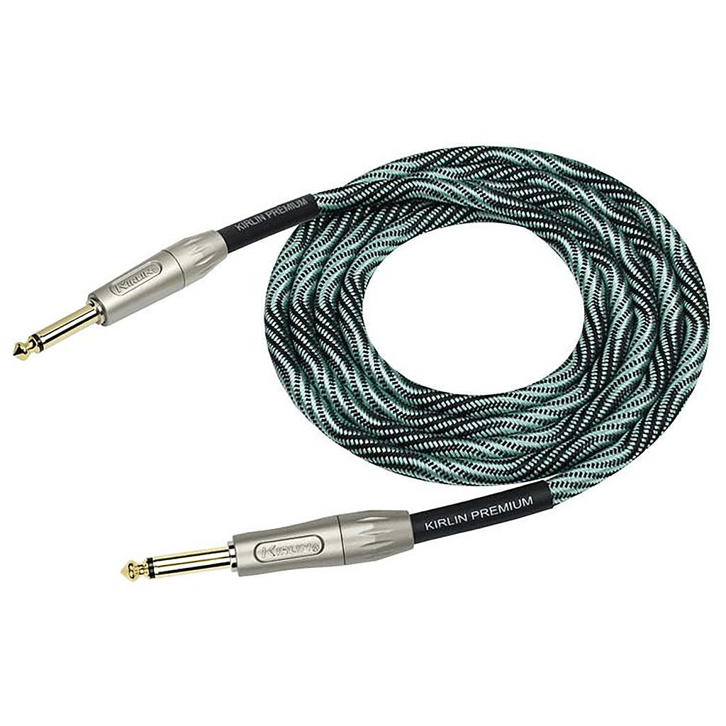 Kirlin Premium Wave Fabric 10' Straight Blue Guitar Cable - Richards Guitars Of Stratford Upon Avon