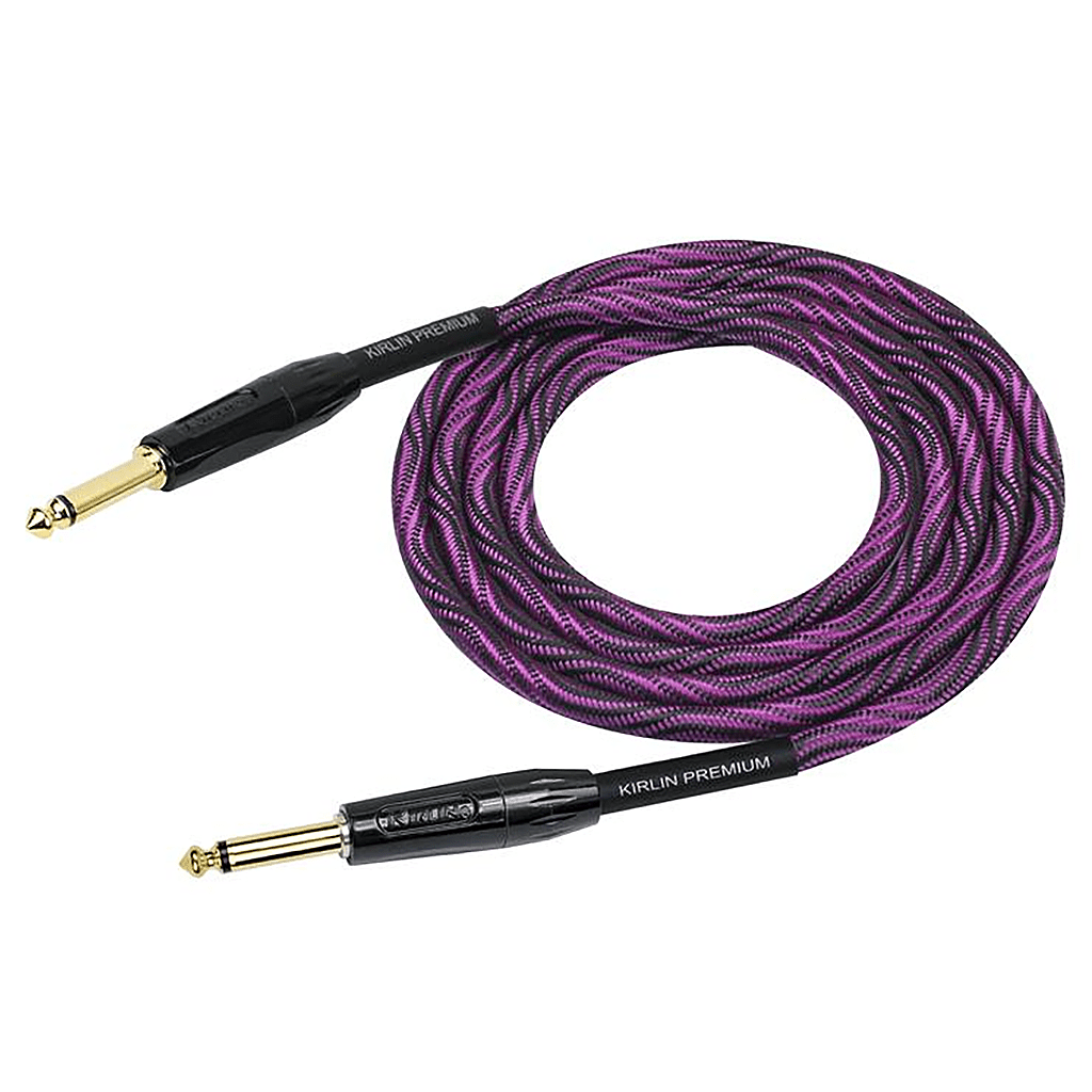 Kirlin Premium Wave Fabric 10' Straight Purple Guitar Cable - Richards Guitars Of Stratford Upon Avon