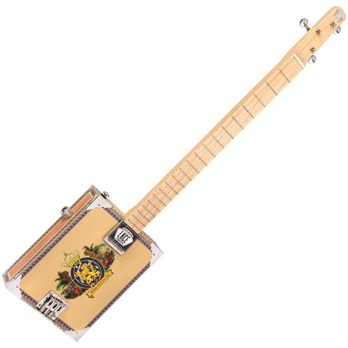 Lace Cigar Box Electric Guitar ~ 3 String ~ Royalty - Richards Guitars Of Stratford Upon Avon