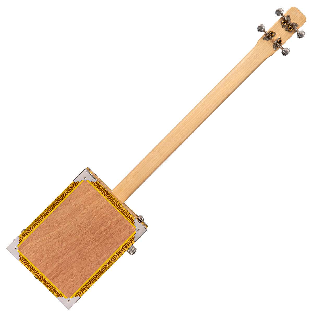 Lace Cigar Box Electric Guitar ~ 4 String ~ Pero Pup - Richards Guitars Of Stratford Upon Avon