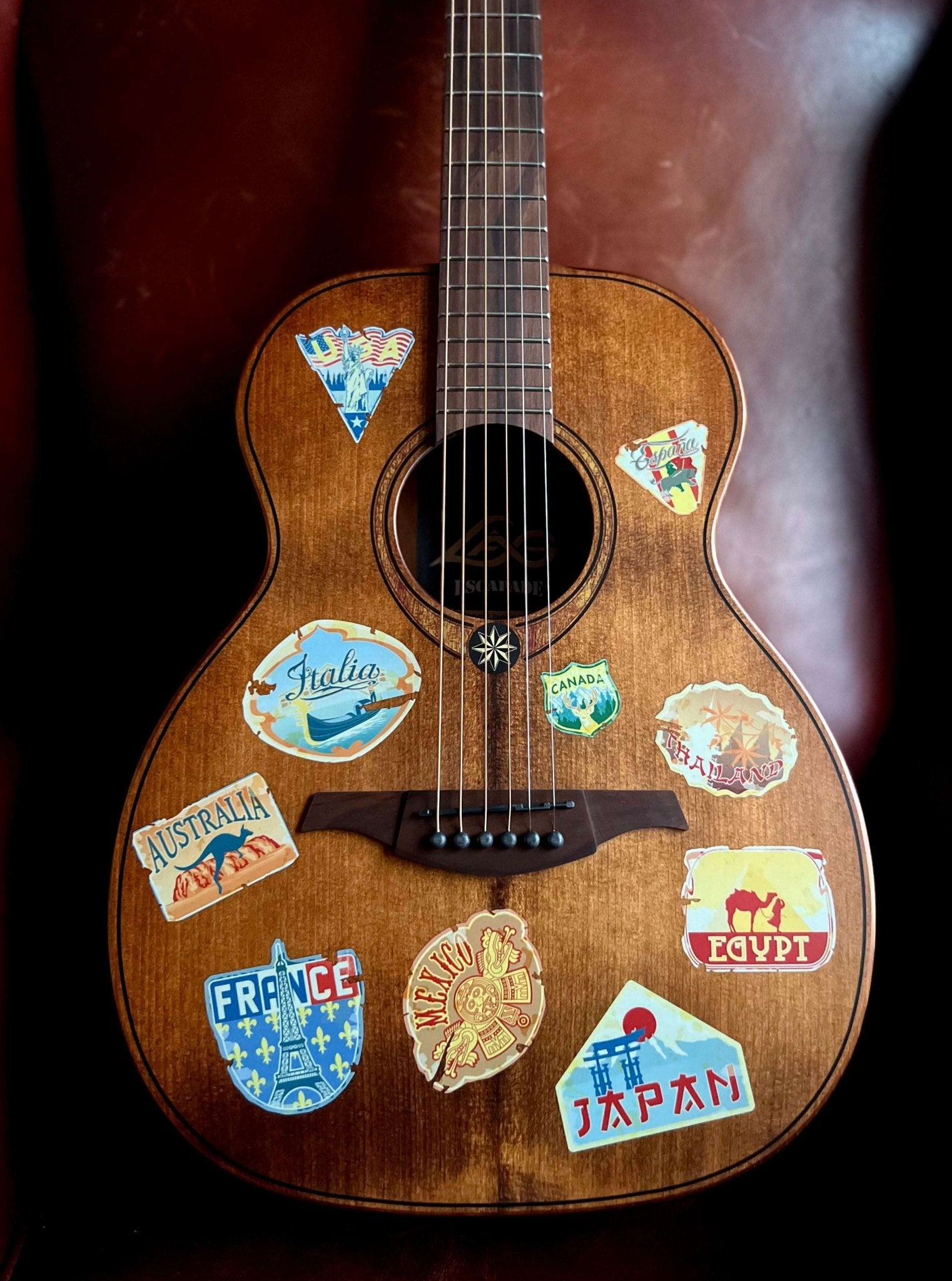 LAG Escapade Globe Trotter Electro Acoustic Travel Guitar - Richards Guitars Of Stratford Upon Avon
