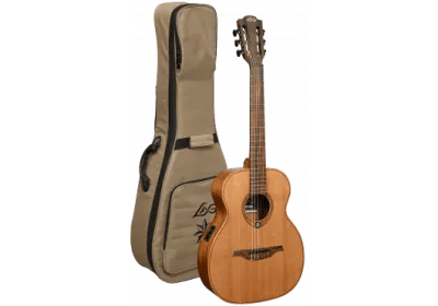 Lag Escapade TRAVEL - N - RCE Nylon Red Cedar Electro - Richards Guitars Of Stratford Upon Avon