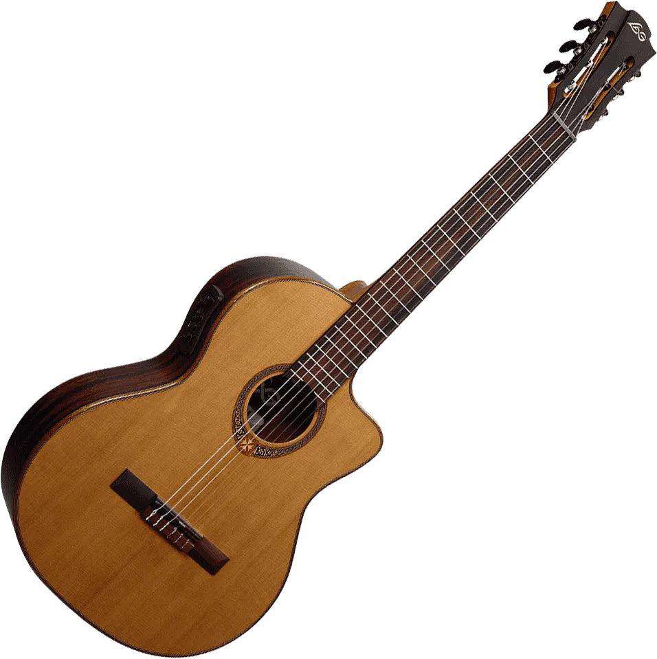 LAG OCCITANIA 118 OC118CE CLASSICAL CEDER CUTAWAY ELECTROACOUSTIC - Richards Guitars Of Stratford Upon Avon