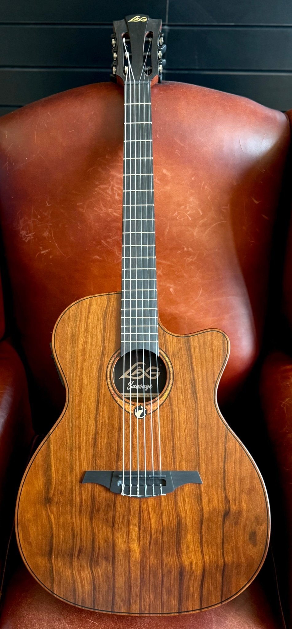 LAG Sauvage Nylon Auditorium Slim Cutaway Electro Acoustic - Richards Guitars Of Stratford Upon Avon