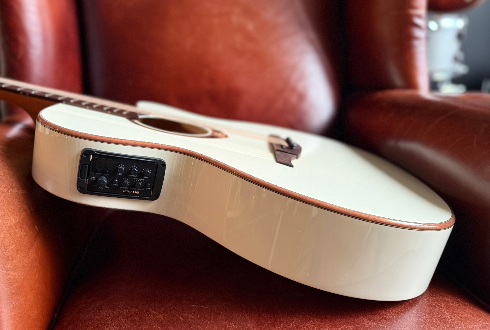 LAG T118 ASCE ivory Grand Auditorium Slimline Electro - Richards Guitars Of Stratford Upon Avon