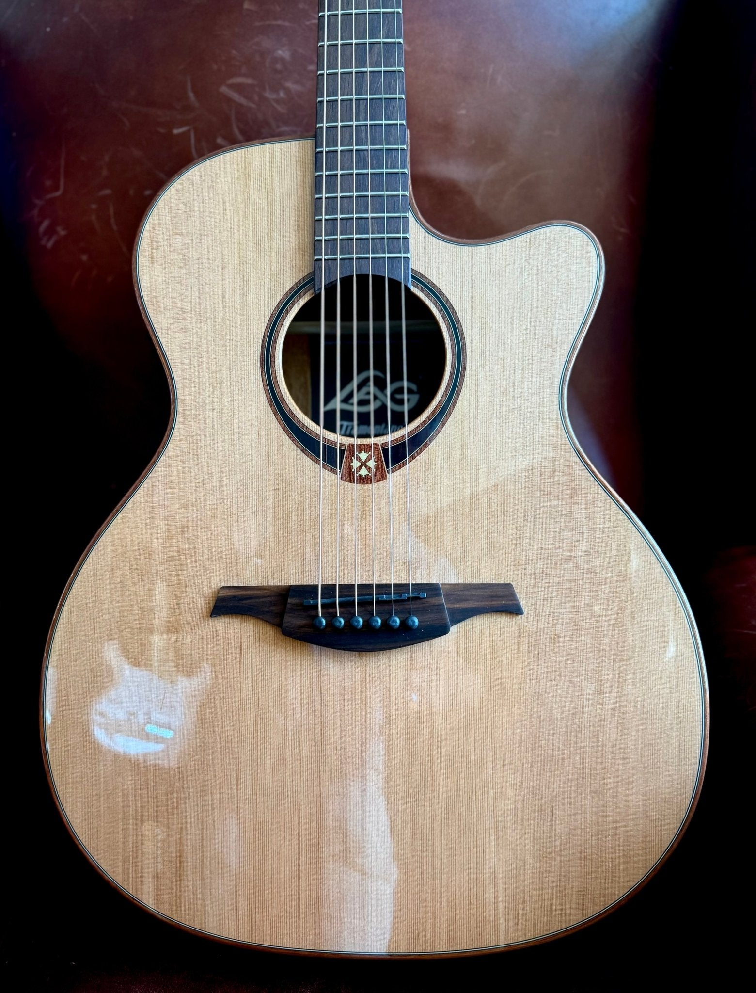 LAG TRAMONTANE 118 T118ACE AUDITORIUM CUTAWAY ELECTRO - Richards Guitars Of Stratford Upon Avon
