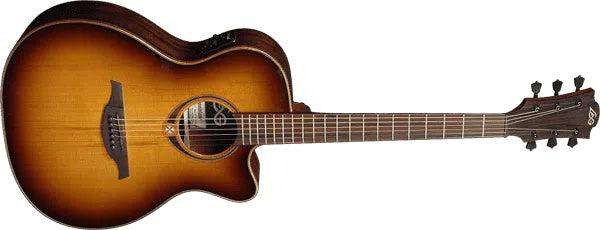 LAG TRAMONTANE 118 T118ACE - BRS AUDITORIUM CUTAWAY ELECTRO BROWN SHADOW - Richards Guitars Of Stratford Upon Avon