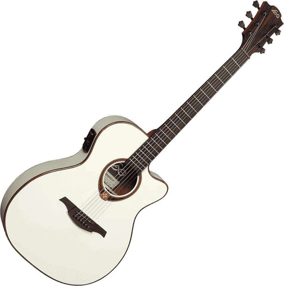 Lag TRAMONTANE 118 T118ASCE - IVO AUDITORIUM,SLIM,CUTAWAY,ELECTRO,IVORY - Richards Guitars Of Stratford Upon Avon
