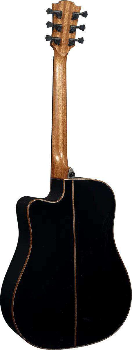 LAG TRAMONTANE 118 T118DCE - BLK DREADNOUGHT CUTAWAY ELECTRO BLACK - Richards Guitars Of Stratford Upon Avon