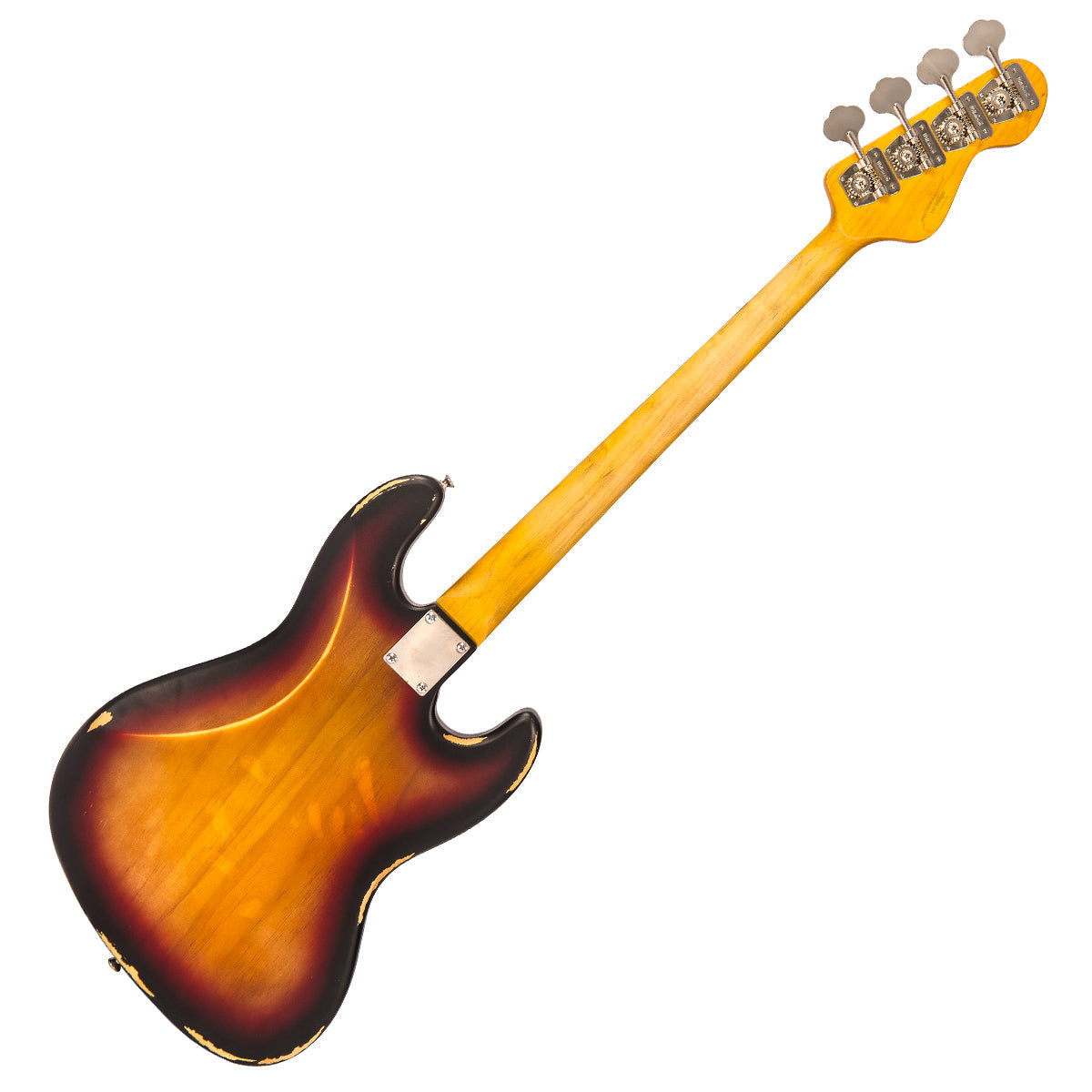 Vintage V74 ICON Fretless Bass ~ Sunset Sunburst ~ Left Hand, Left Hand Basses for sale at Richards Guitars.