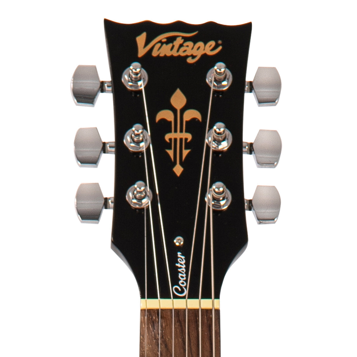 Vintage V10 Coaster Series Electric Guitar ~ Left Hand Boulevard Black, Left Hand Electric Guitars for sale at Richards Guitars.