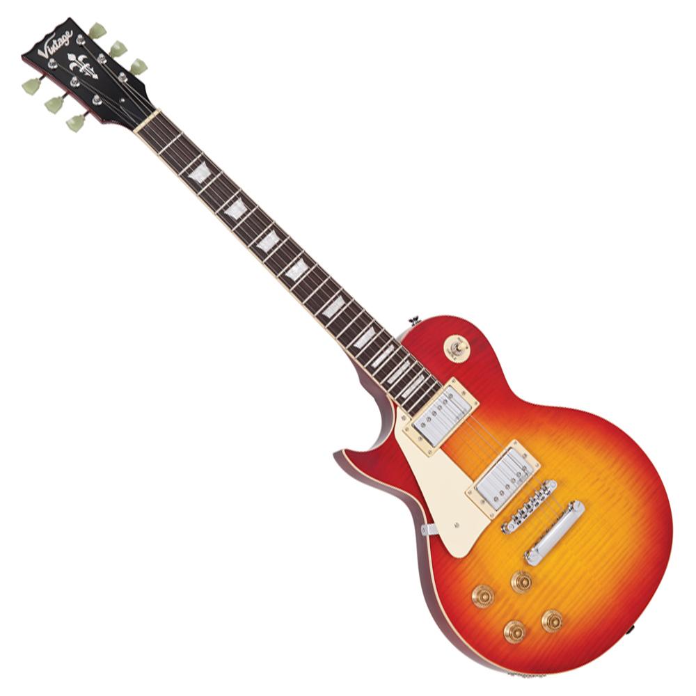Vintage V100 Reissued Electric Guitar ~ Left Hand Cherry Sunburst, Left Hand Electric Guitars for sale at Richards Guitars.