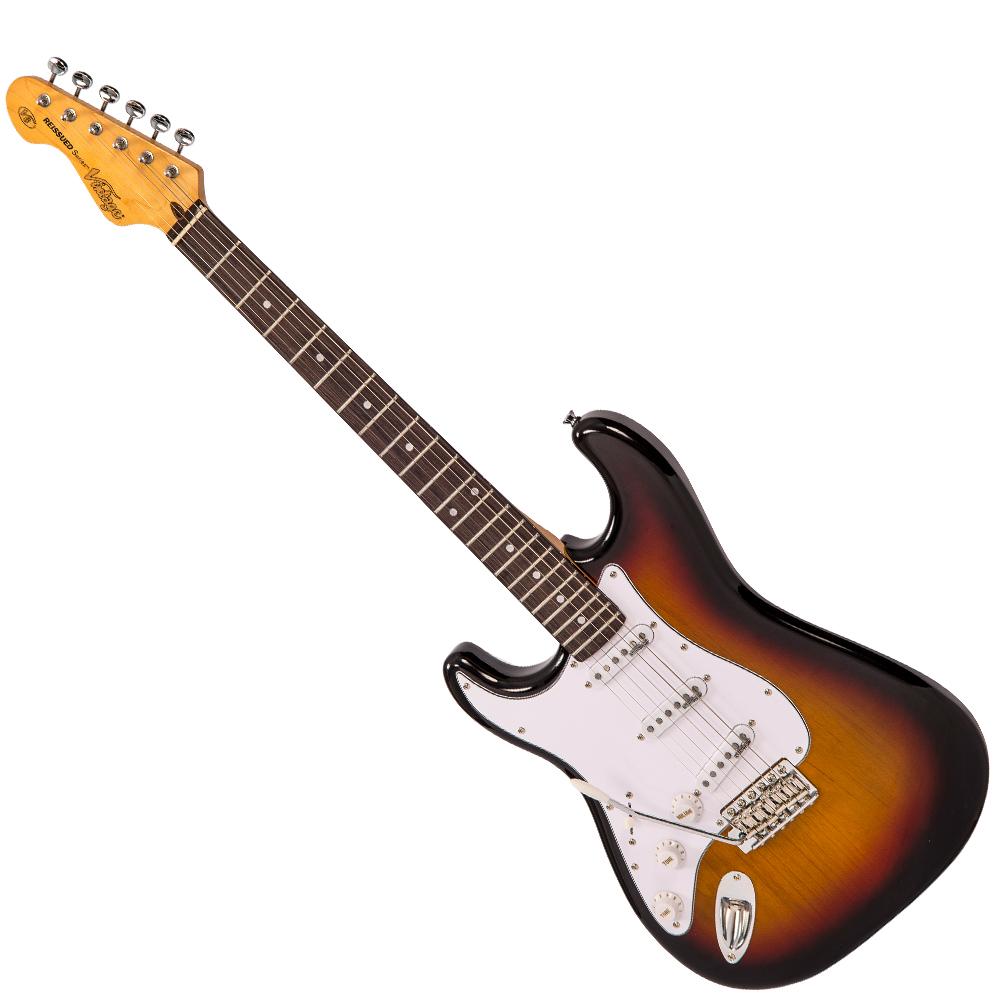 Vintage V6 ReIssued Electric Guitar ~ Left Hand Sunset Sunburst, Left Hand Electric Guitars for sale at Richards Guitars.