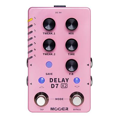 MOOER D7 X2 DELAY STEREO DIGITAL DELAY PEDAL, Accessory for sale at Richards Guitars.