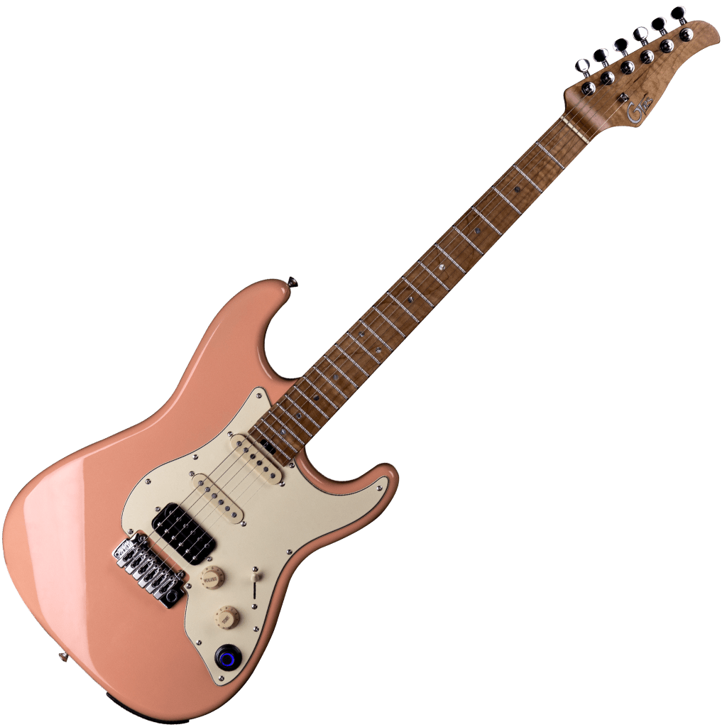 MOOER GTRS PRO 801 FLAMINGO PINK MN Inteligent Guitar With Built In Effects & Programmable App + £225 Of Custom Pro Setup & Backup Service - Richards Guitars Of Stratford Upon Avon
