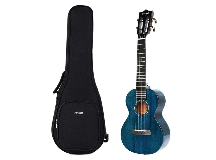 Enya EUT-MAD BL All solid Mahogany Blue, Ukulele for sale at Richards Guitars.