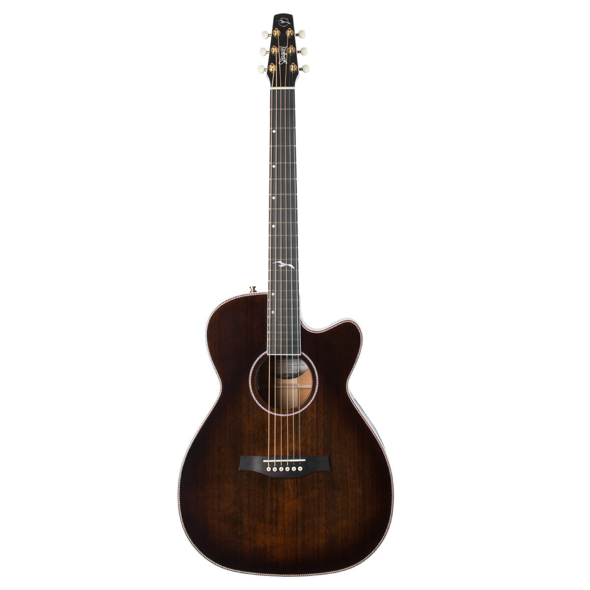 Seagull Artist Mosaic Anthem C/A Electro-Acoustic Guitar ~ Bourbon Burst with Bag,  for sale at Richards Guitars.