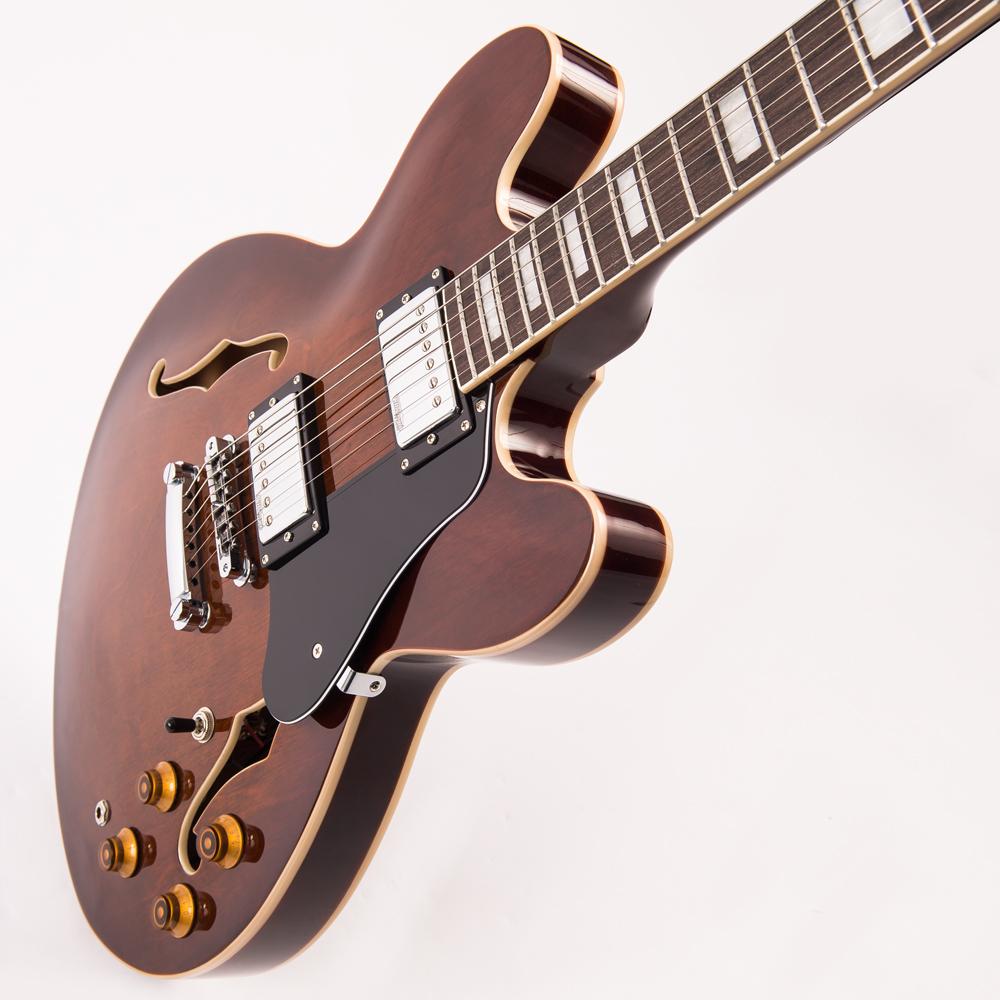 Vintage VSA500 ReIssued Semi Acoustic Guitar ~ Natural Walnut, Semi-Acoustic Guitars for sale at Richards Guitars.