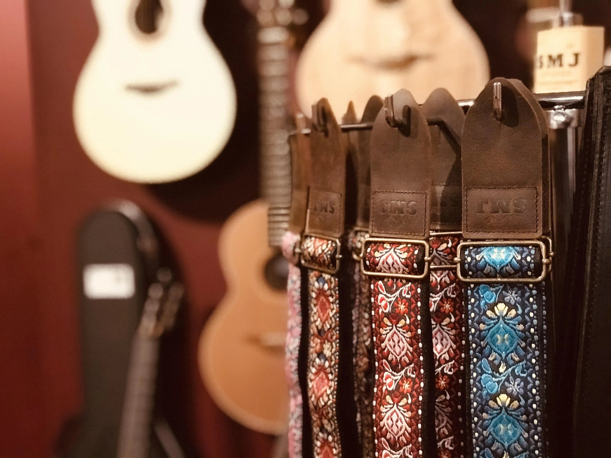 SMJ Reserve Collection "Ruby Tiger" Guitar Strap - Richards Guitars Of Stratford Upon Avon