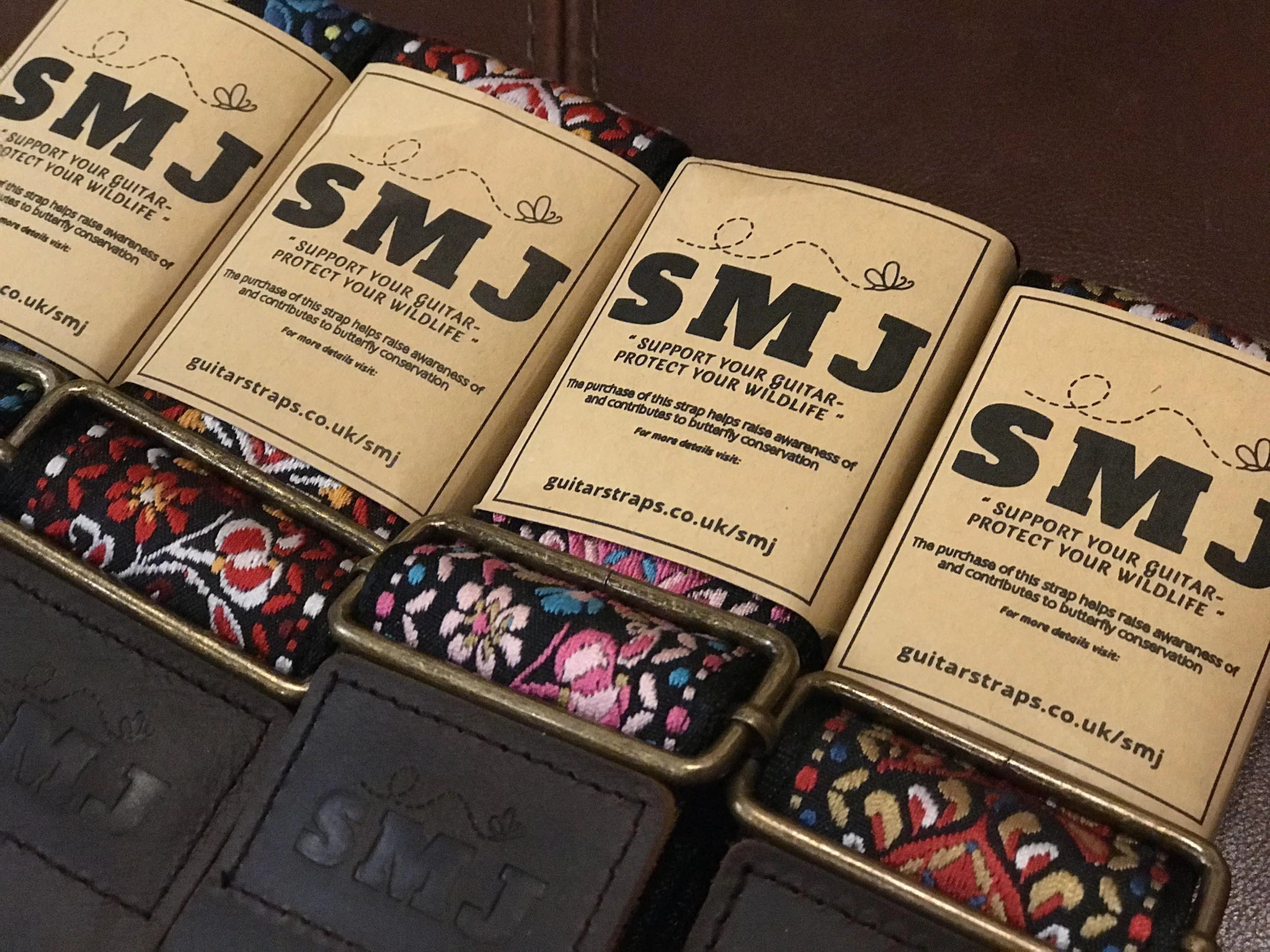 SMJ Reserve Collection "Ruby Tiger" Guitar Strap - Richards Guitars Of Stratford Upon Avon
