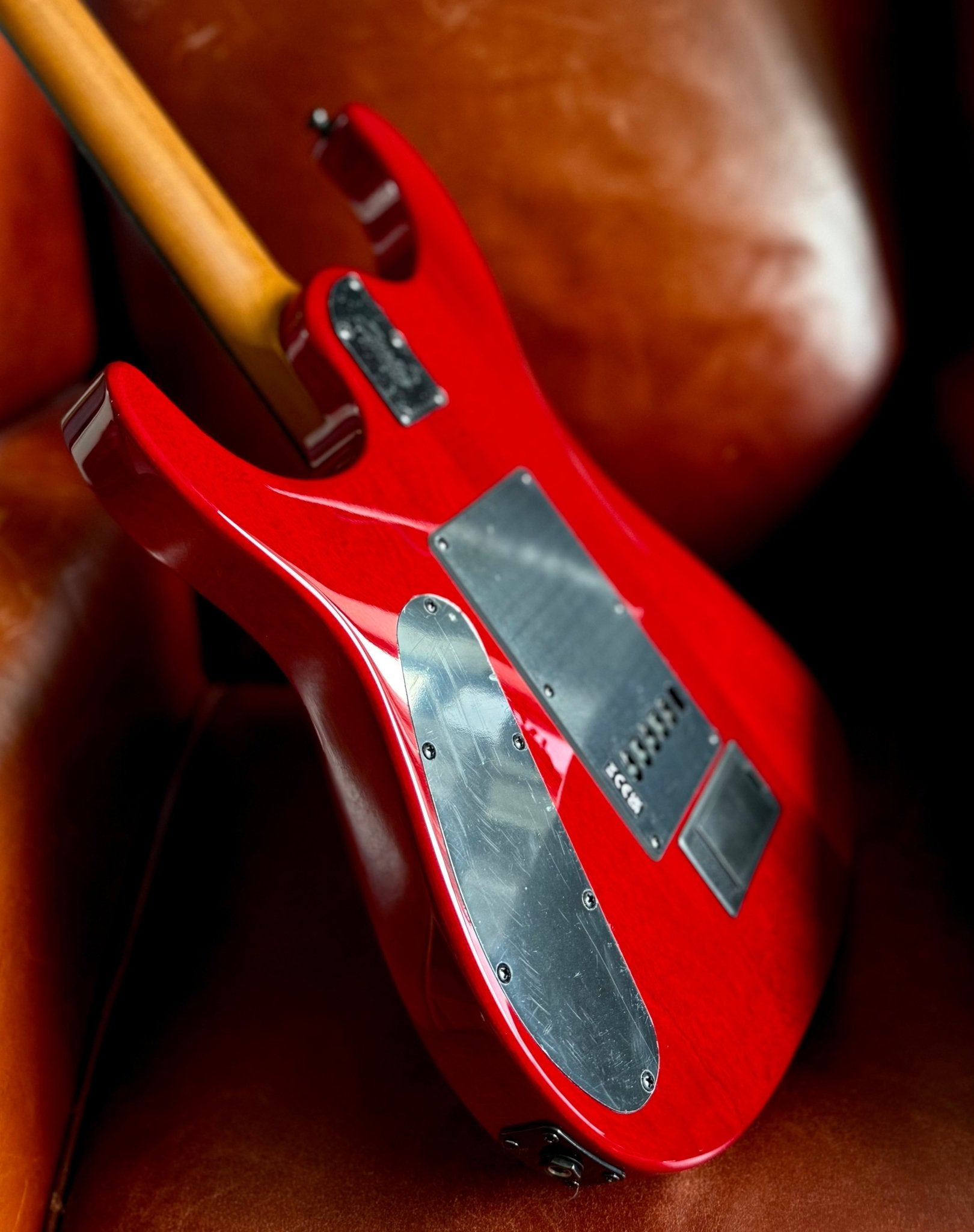 Sterling By Musicman JP150 Dimarzio Spalted Maple Blood Orange Burst - Richards Guitars Of Stratford Upon Avon