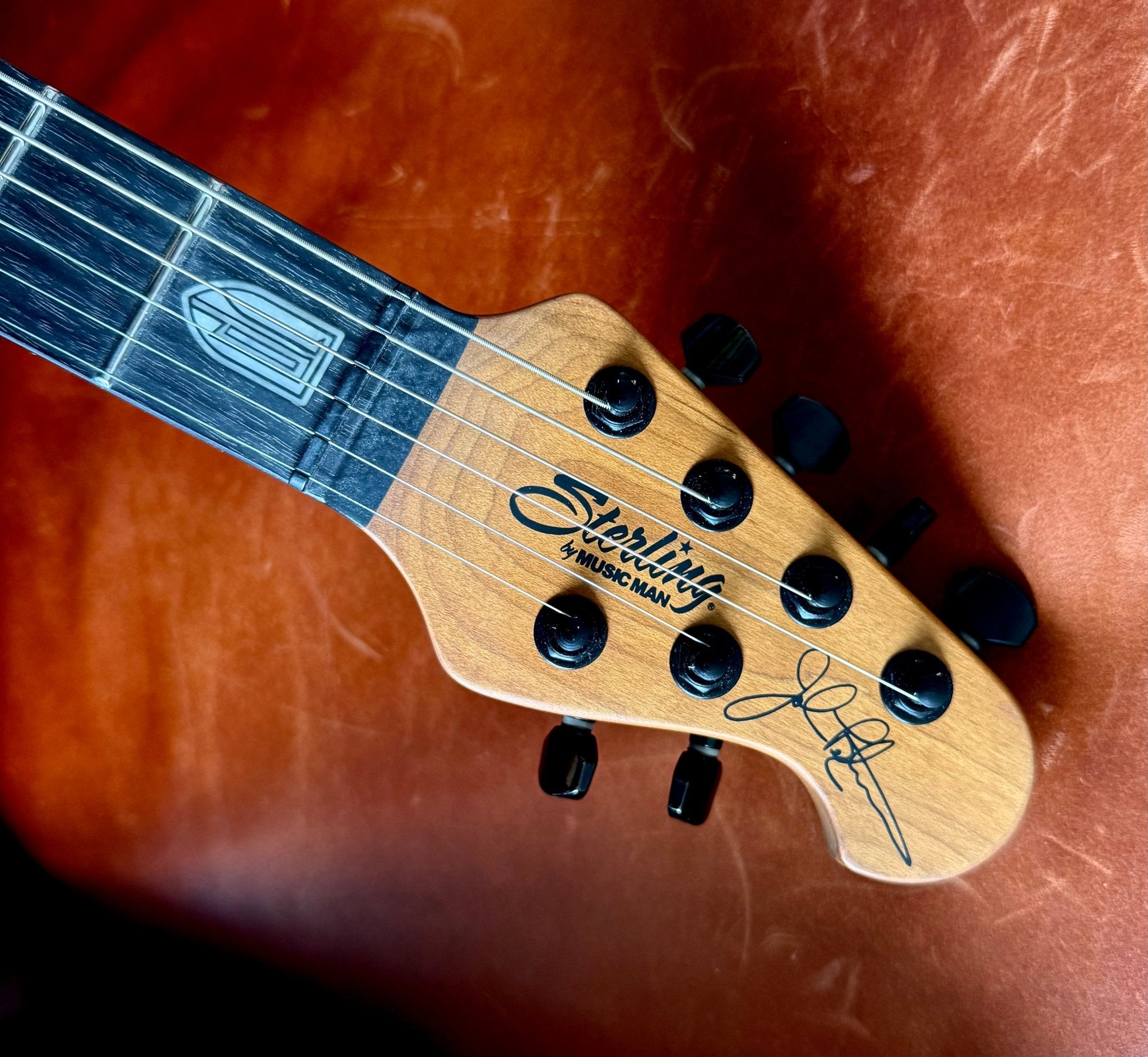 Sterling By Musicman JP150 Dimarzio Spalted Maple Blood Orange Burst - Richards Guitars Of Stratford Upon Avon