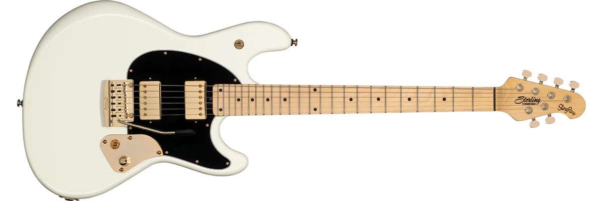 Sterling By Musicman SBMM JARED DINES OLYMPIC WHITE MN GOLD HARDWARE - Richards Guitars Of Stratford Upon Avon