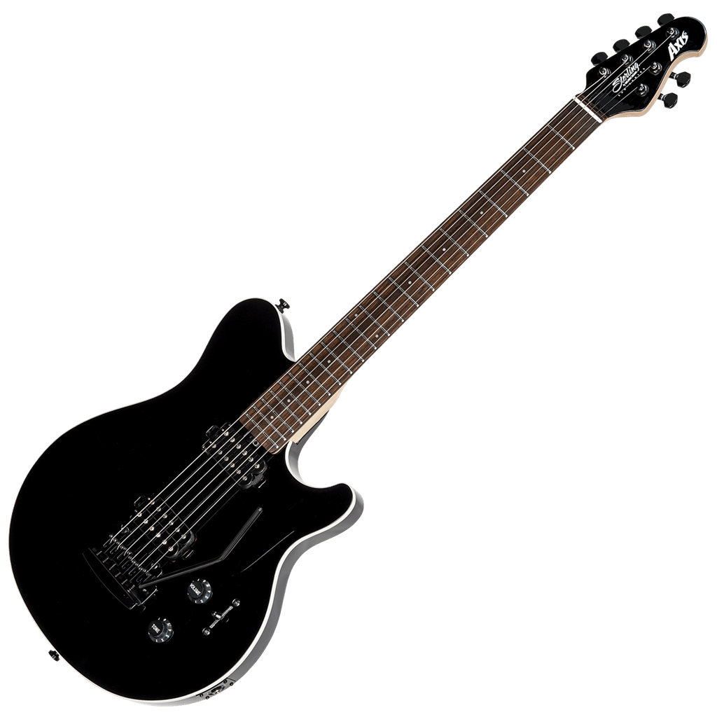 Sterling By Musicman SUB Axis Black With White Body Binding - Richards Guitars Of Stratford Upon Avon