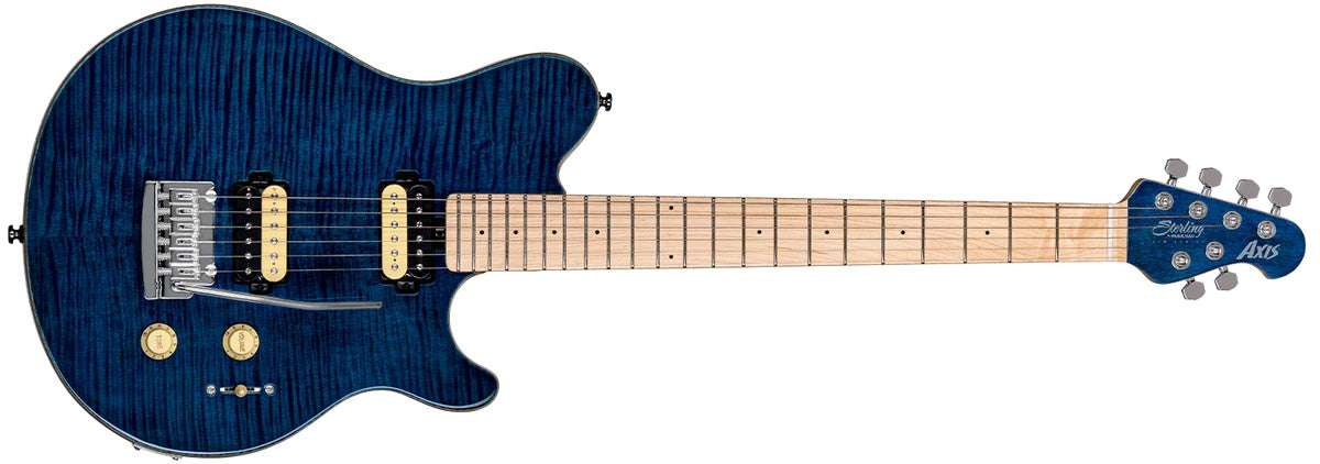 Sterling By Musicman SUB AXIS FLAME MAPLE TOP NEPTUNE BLUE MN - Richards Guitars Of Stratford Upon Avon