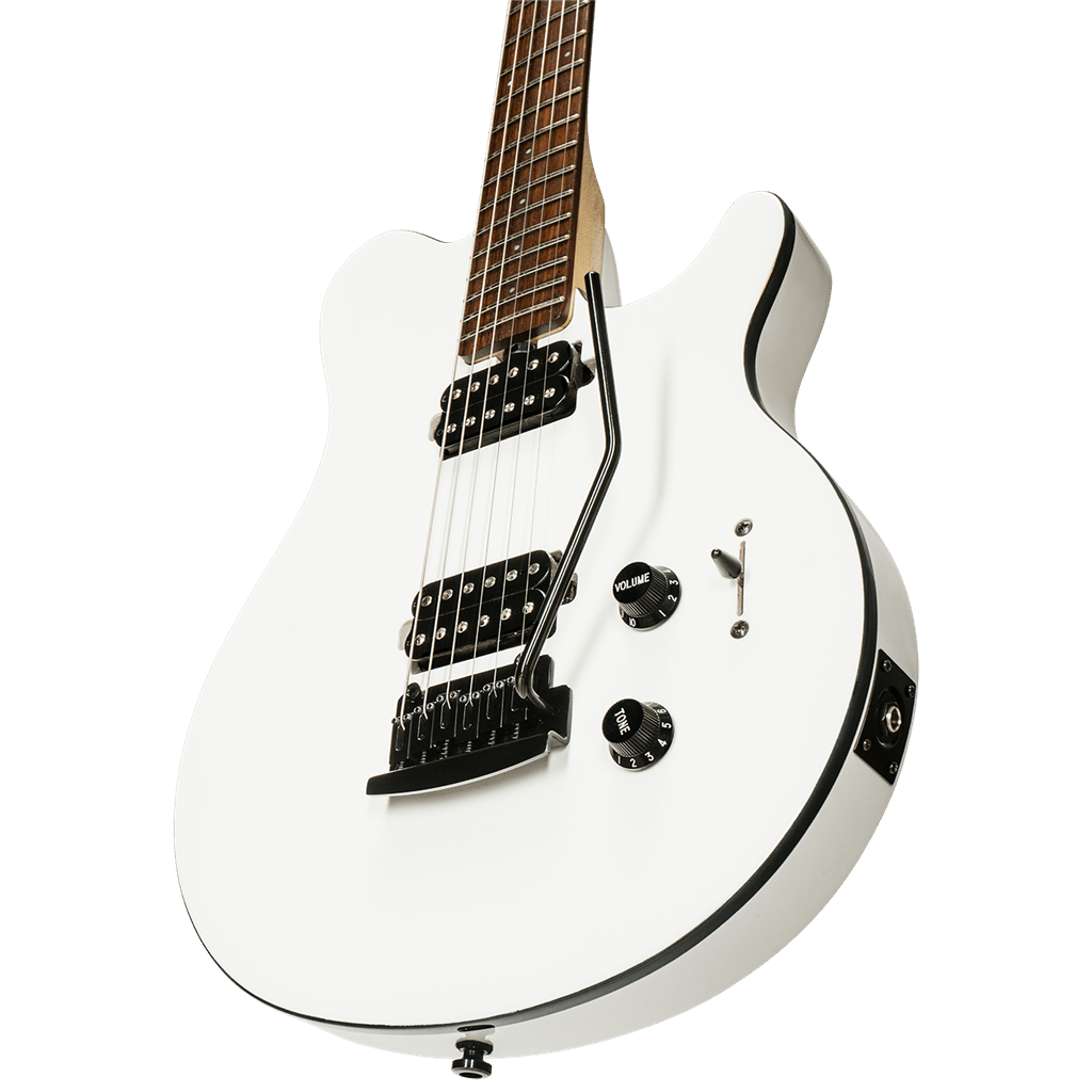 Sterling By Musicman SUB Axis White With Black Body Binding - Richards Guitars Of Stratford Upon Avon