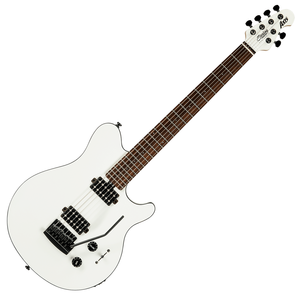 Sterling By Musicman SUB Axis White With Black Body Binding - Richards Guitars Of Stratford Upon Avon