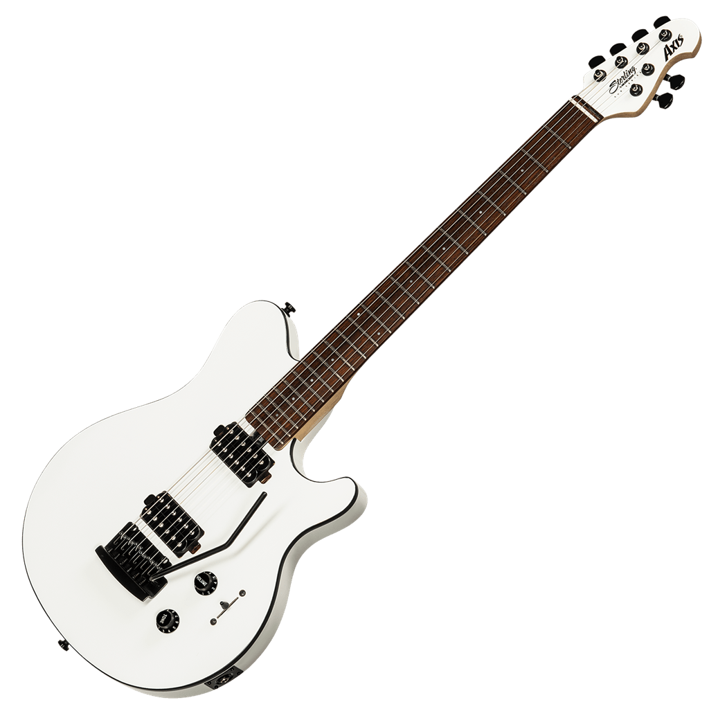 Sterling By Musicman SUB Axis White With Black Body Binding - Richards Guitars Of Stratford Upon Avon