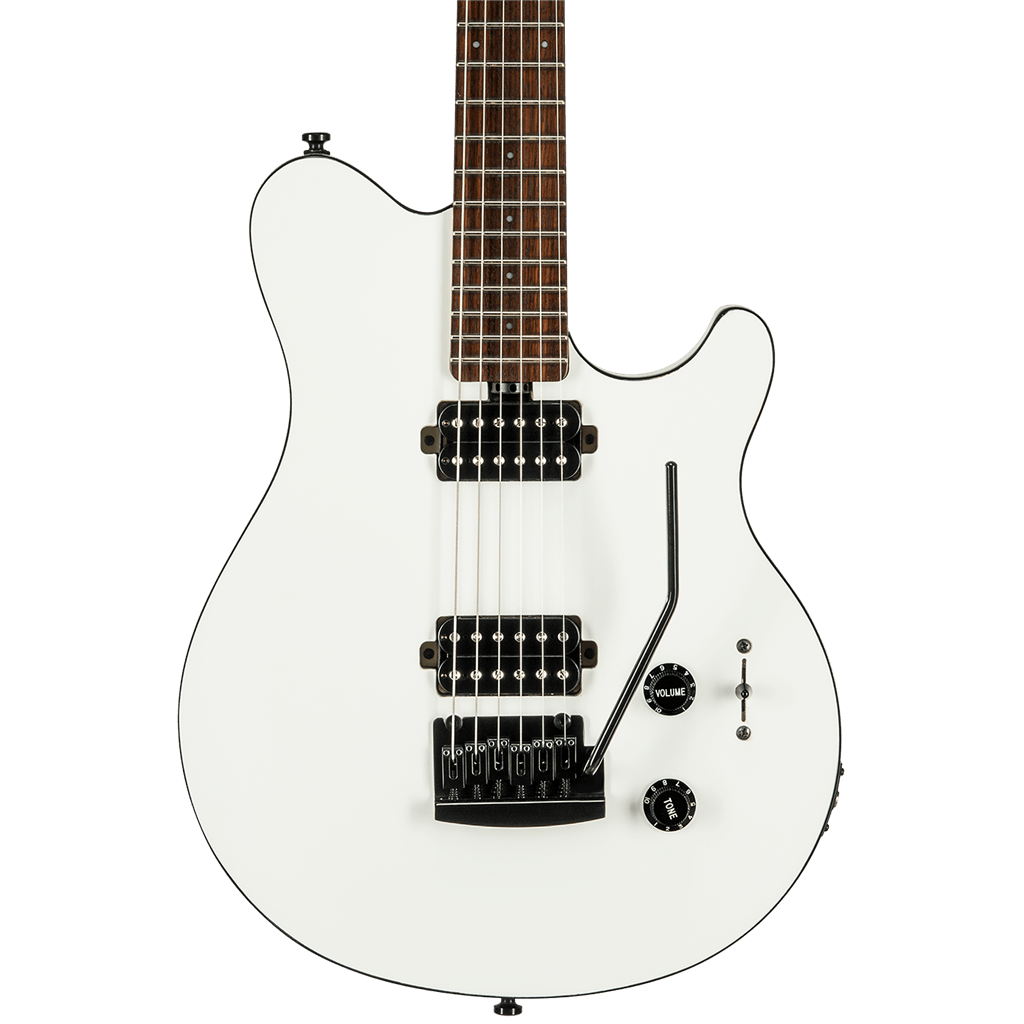 Sterling By Musicman SUB Axis White With Black Body Binding - Richards Guitars Of Stratford Upon Avon