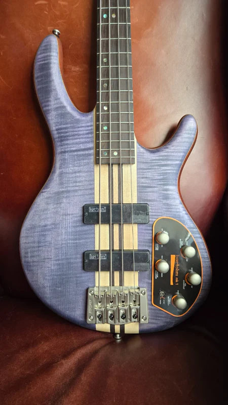 Cort A4 Plus FMMH Open Pore Blue Black, Bass Guitar for sale at Richards Guitars.