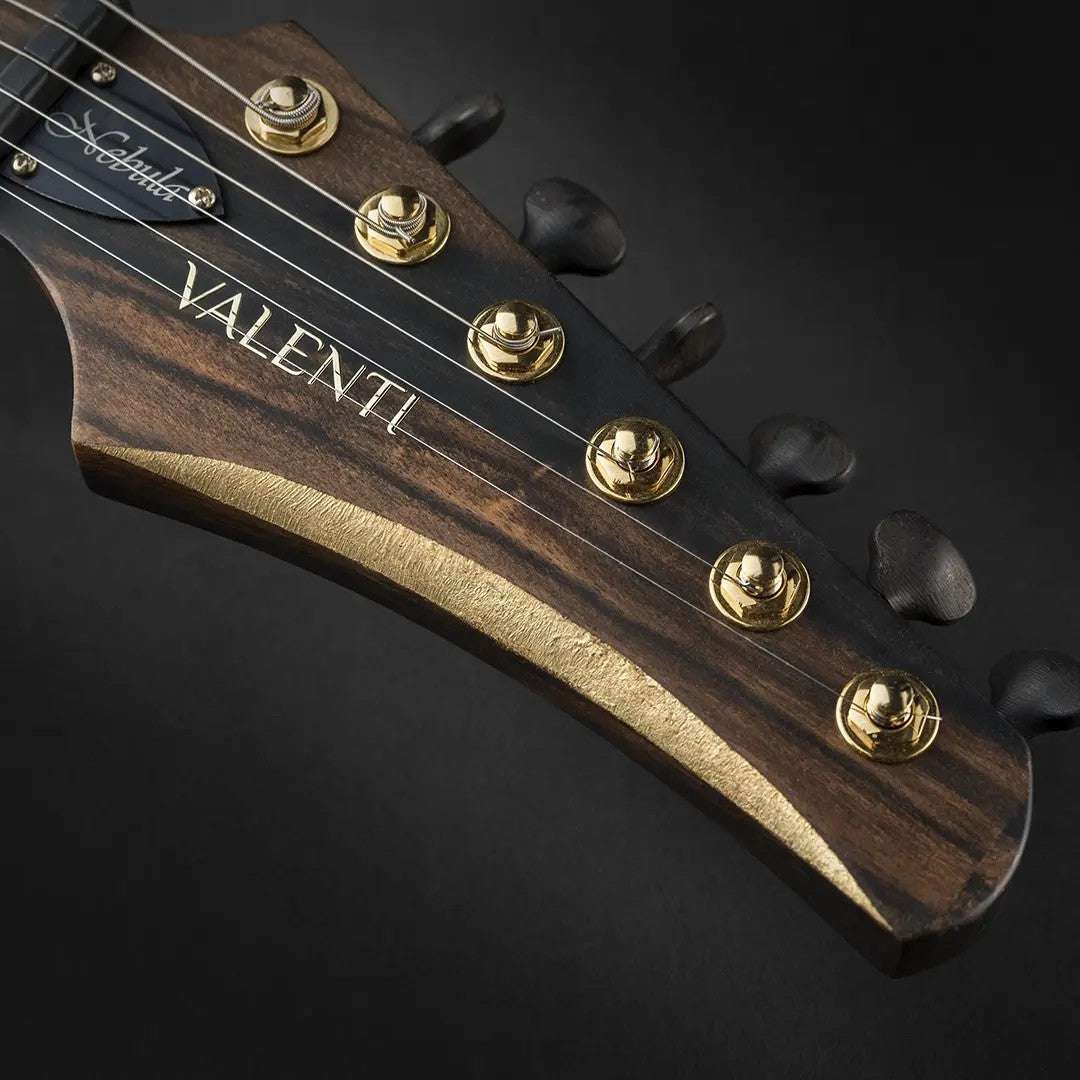 Valenti Carved Semi Hollow Nebula Solid Figured Ebony - Richards Guitars Of Stratford Upon Avon