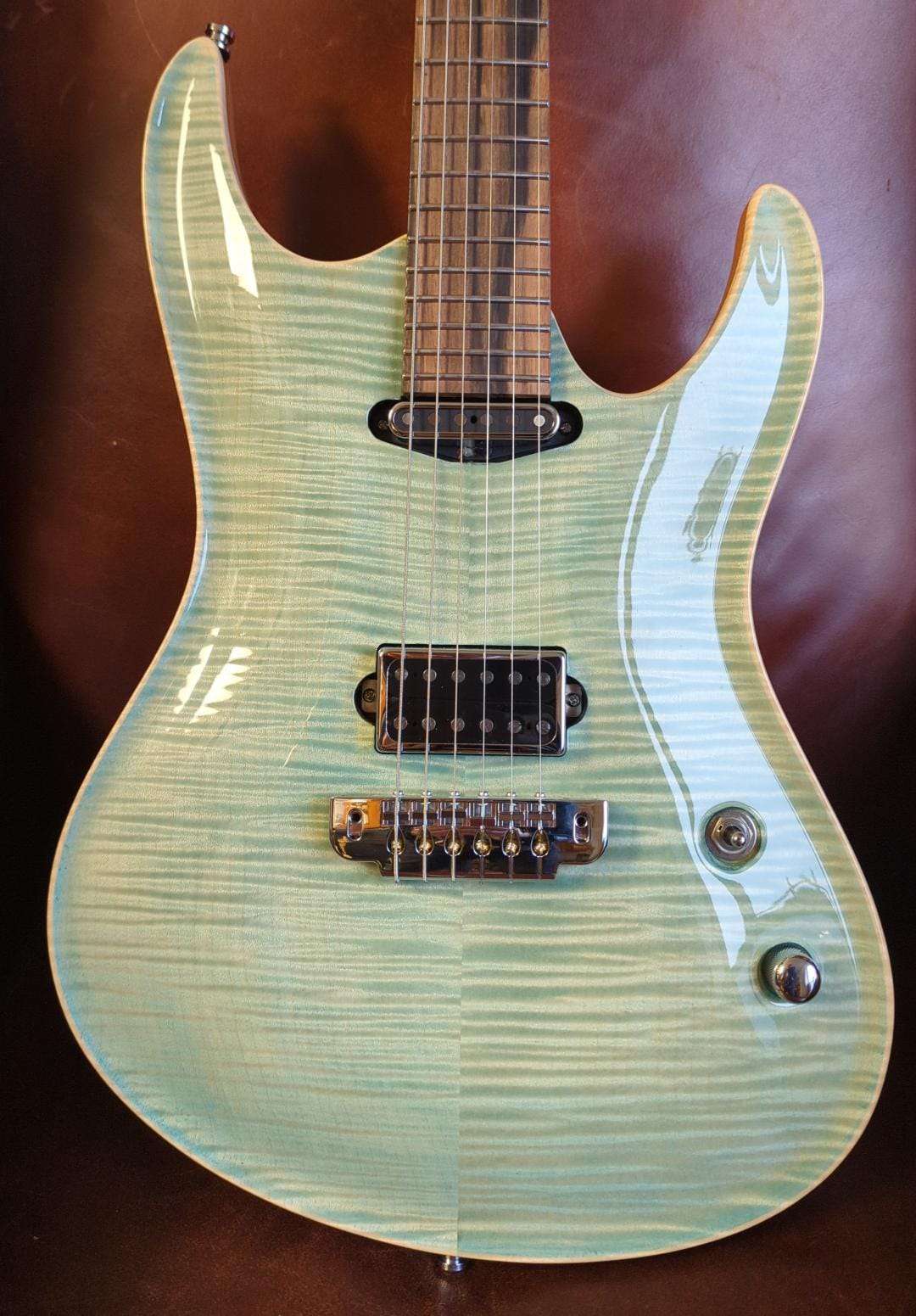 Valenti Nebula Carved HS Ice Blue - Richards Guitars Of Stratford Upon Avon