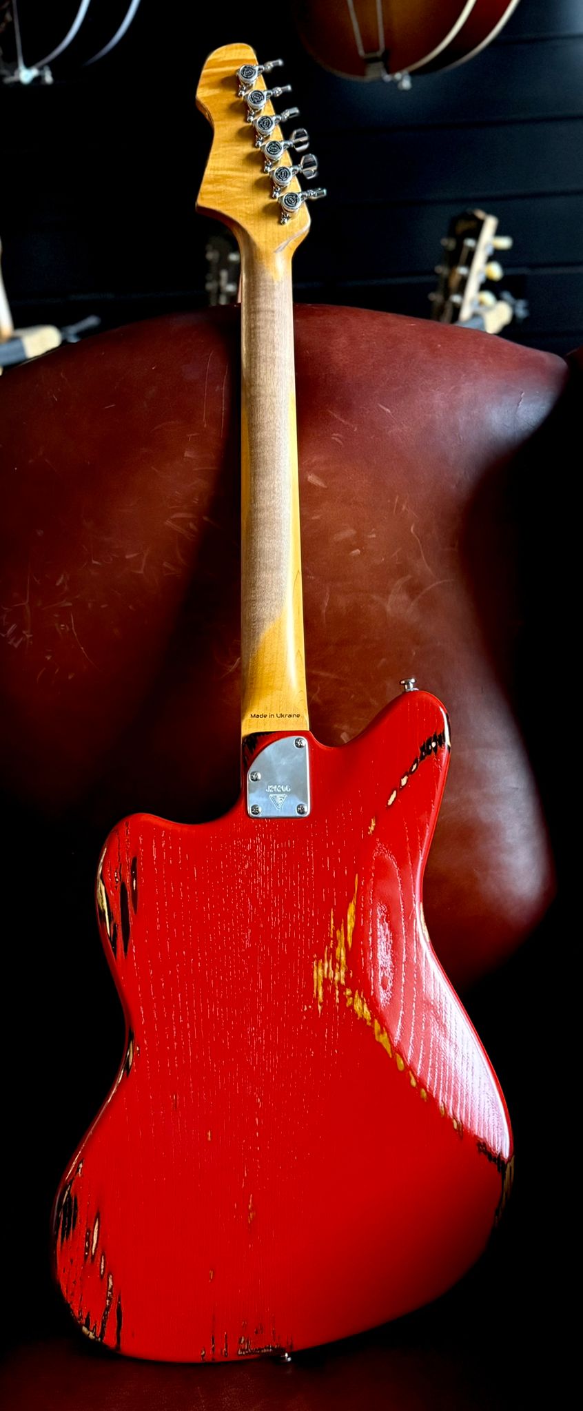 Valiant Jupiter "Dual Coat" Fiesta Red Barhat Distressed - Richards Guitars Of Stratford Upon Avon